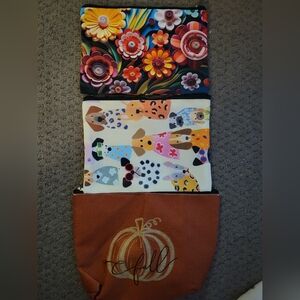 Lot Of 6 Colorful & Fun Cosmetic Pouches- NWOT